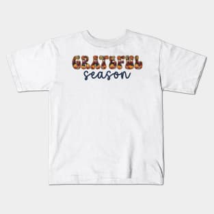 Grateful Season Autumn Fall Embroidered and Wool Style 2 Kids T-Shirt